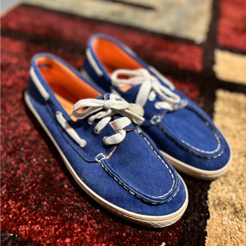 Blue Canvas Boat Shoes